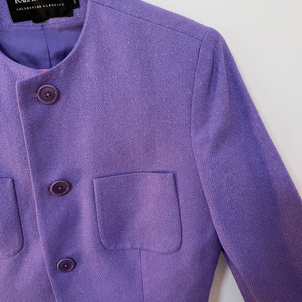 Ralph Lauren Collection Classics Women's Purple Collarless Button Front Jacket - Picture 4 of 14